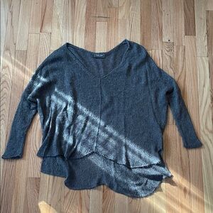 Wooden Ships Knit Sweater Womens Small Gray Charcoal Oversized Cozy Pullover